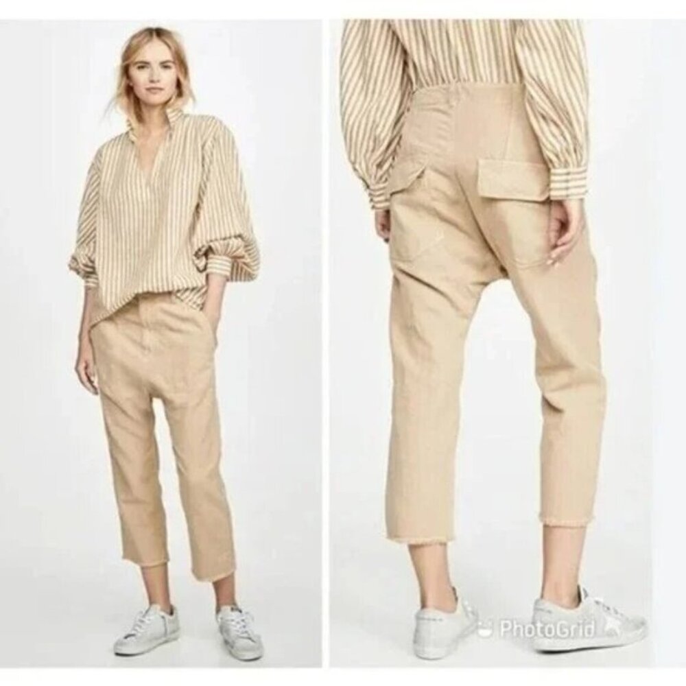 Nili Lotan Luna Linen Pants Size 2 Beige